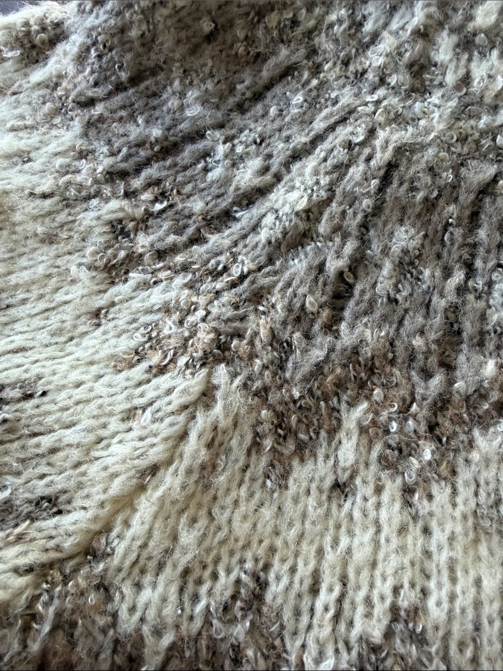Free People Home For The Holidays Sweater Wool Blend Cream Taupe Fair Isle - Picture 6 of 7